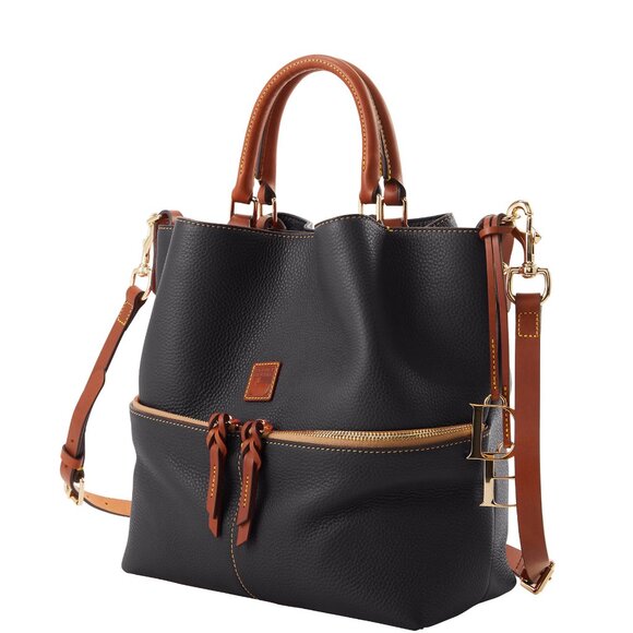Dooney & Bourke Pebble Grain Dawson Handbag- Black- NWT - Picture 1 of 6